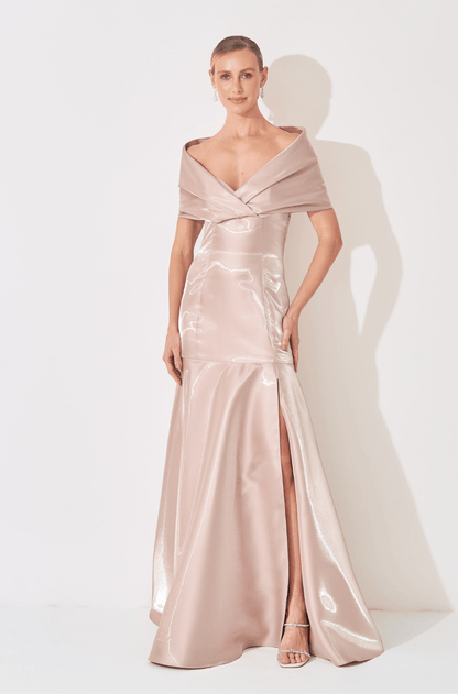 VESTIDO DPSCO LONGO MONICA AREIA