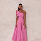 Vestido Limonada Pink Rs Aliança Assimetrico Cinto