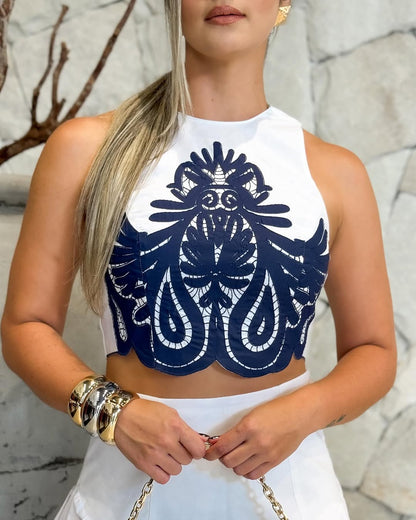 Conjunto Amarante Aline Off Bordado