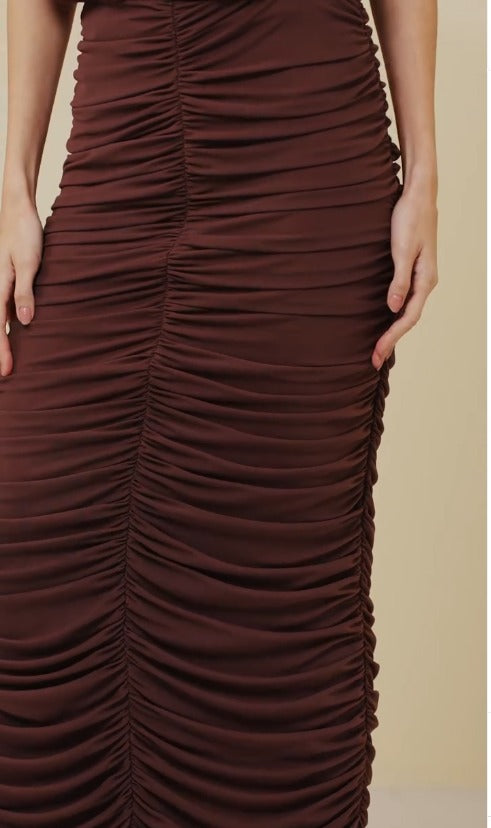 SAIA VIBER MD DRAPEADA TULE MARROM SUGAR