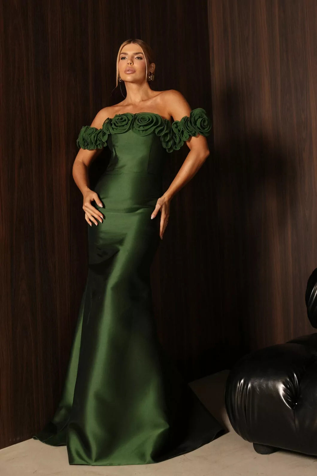 VESTIDO SRBRAND FLORES VERDE