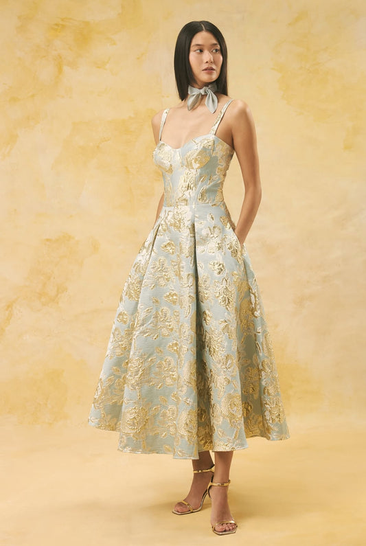 VESTIDO AMISSIMA MIDI HELOA AZUL