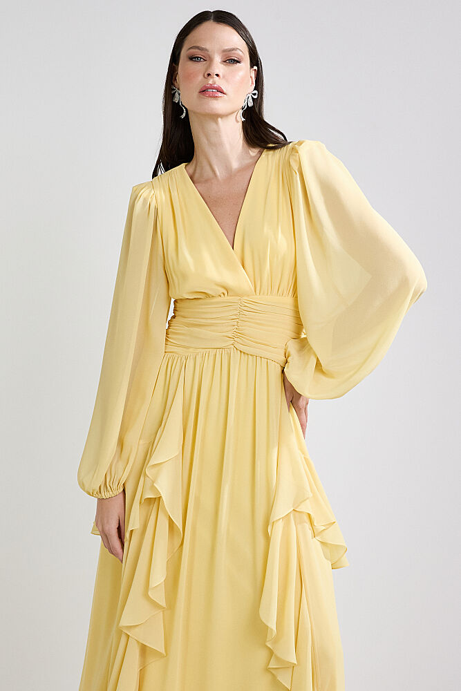 VESTIDO AVE RARA DRAPEADO HARMONY BUTTER