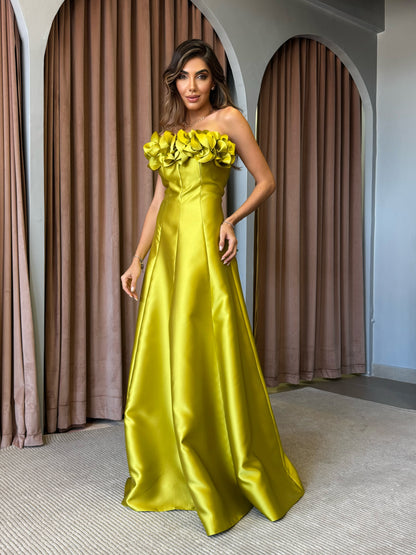 VESTIDO DPSCO LONGO BRIANA VERDE AVOCADO