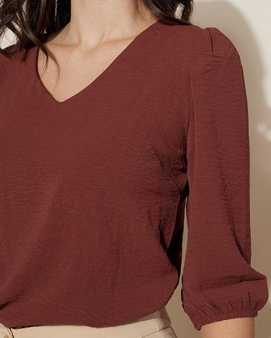 Blusa Cláudia Oliveira Dani Basica Marron