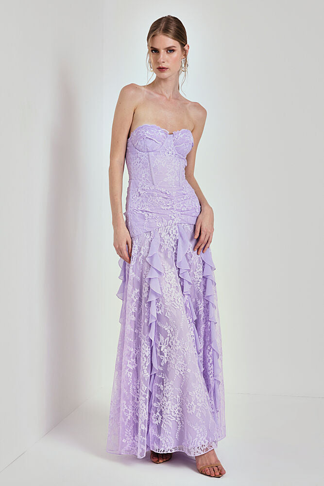 VESTIDO AVE RARA LONGO LEVEZA LILAS