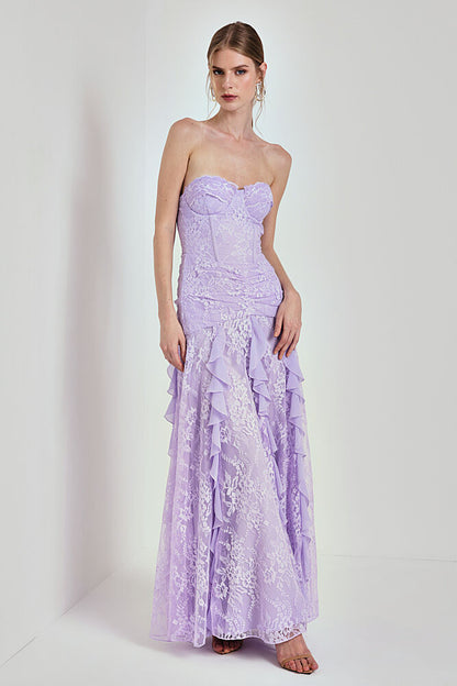 VESTIDO AVE RARA LONGO LEVEZA LILAS