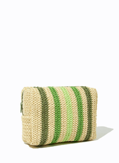 CLUTCH LELIS BLANC LISTRA VERDE