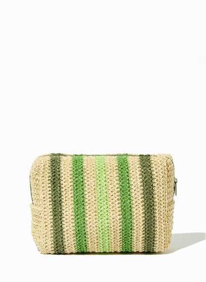 CLUTCH LELIS BLANC LISTRA VERDE