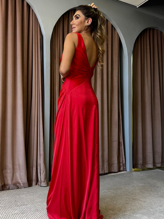 VESTIDO DPSCO LONGO SCARLET VERMELHO