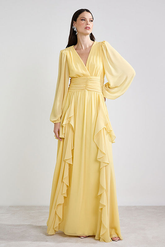 VESTIDO AVE RARA DRAPEADO HARMONY BUTTER