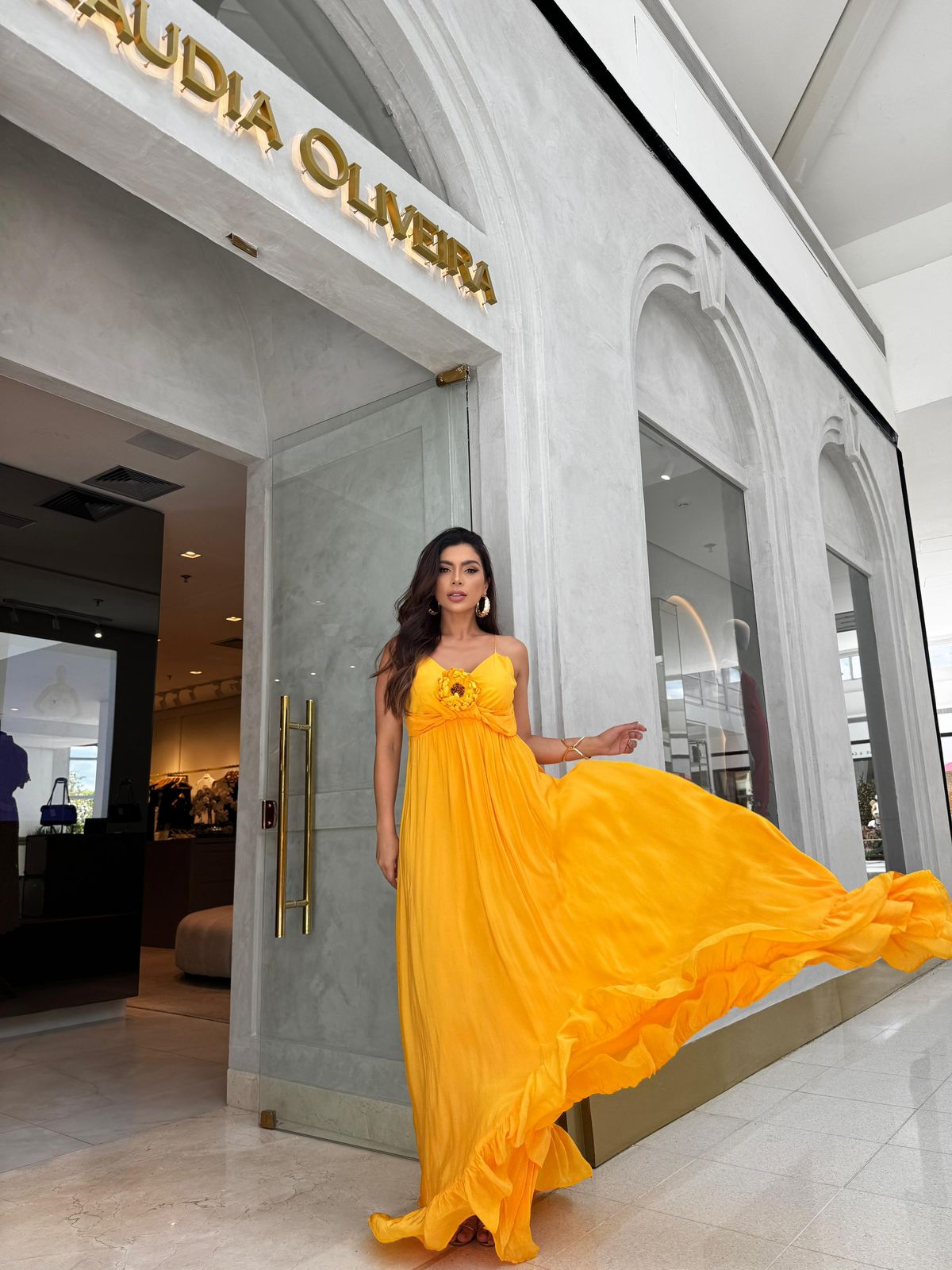 Vestido Amarante Longo Amarelo