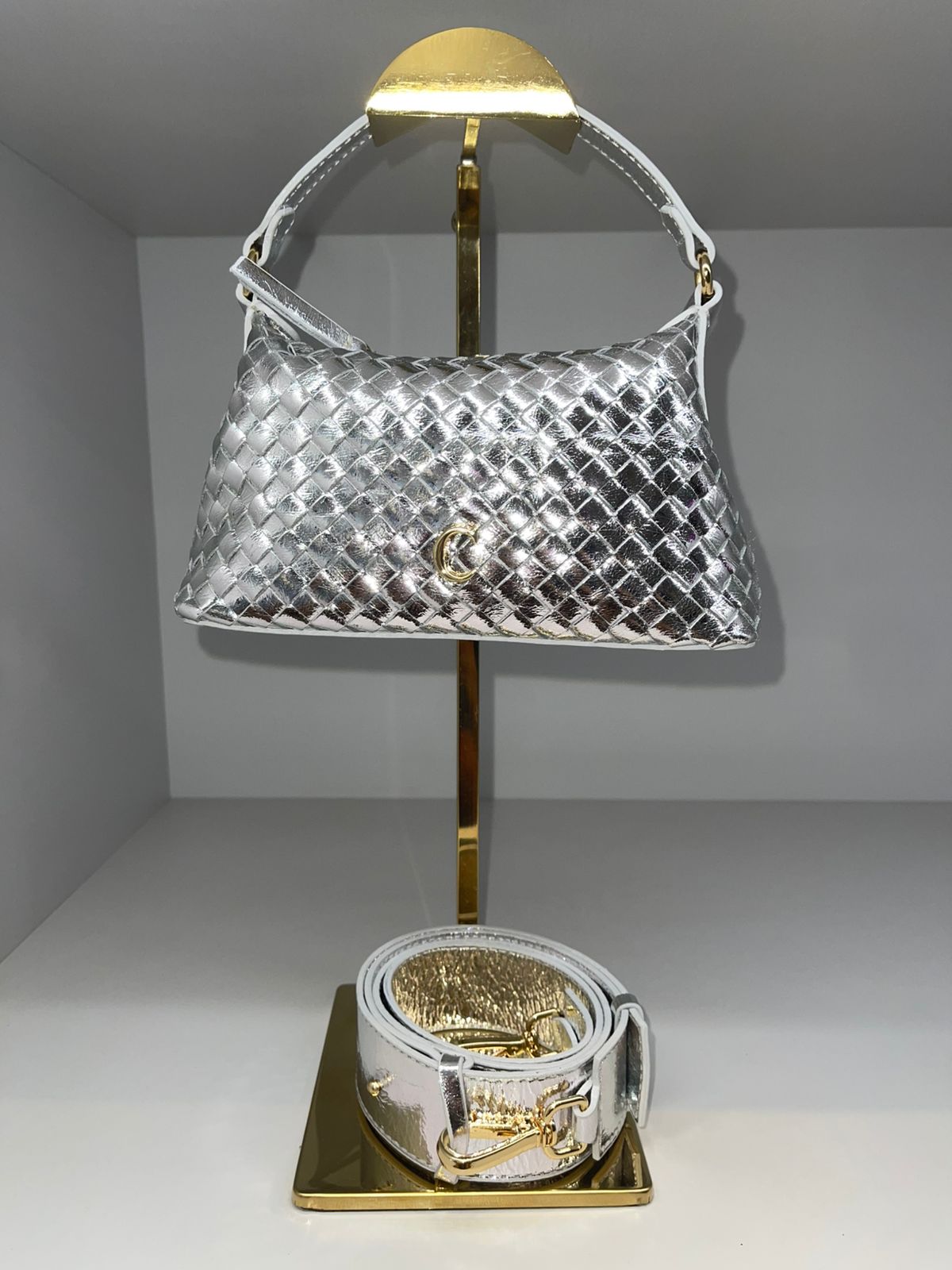 Bolsa Cecconello Metal Bala Prata