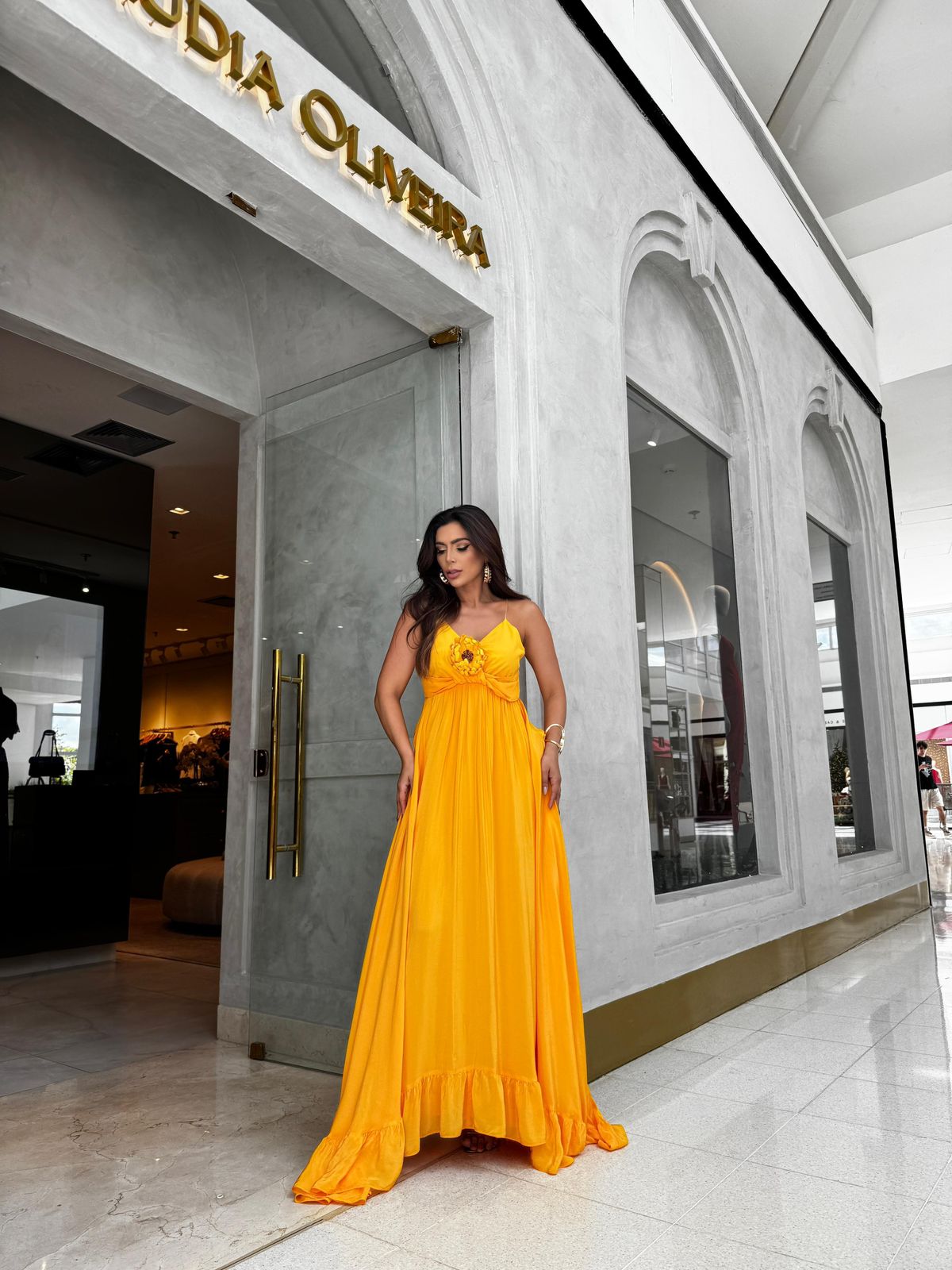 Vestido Amarante Longo Amarelo