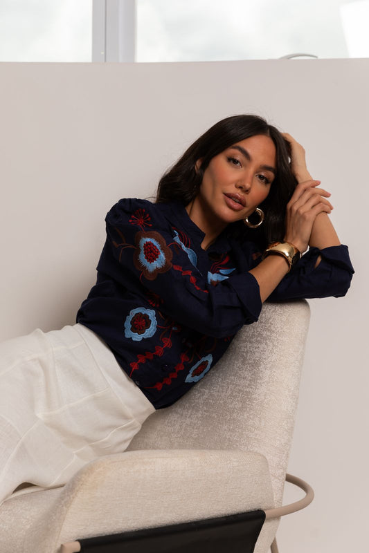 Camisa Lily Belle Giorgina Azul