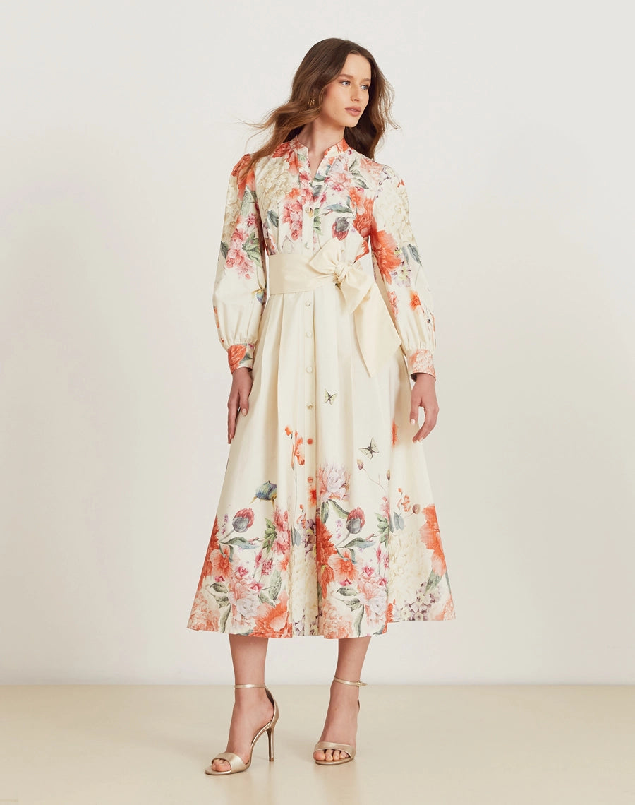 CHEMISE AMISSIMA SOFIA BEGE ESTAMPADO