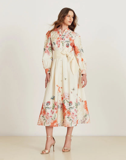 CHEMISE AMISSIMA SOFIA BEGE ESTAMPADO