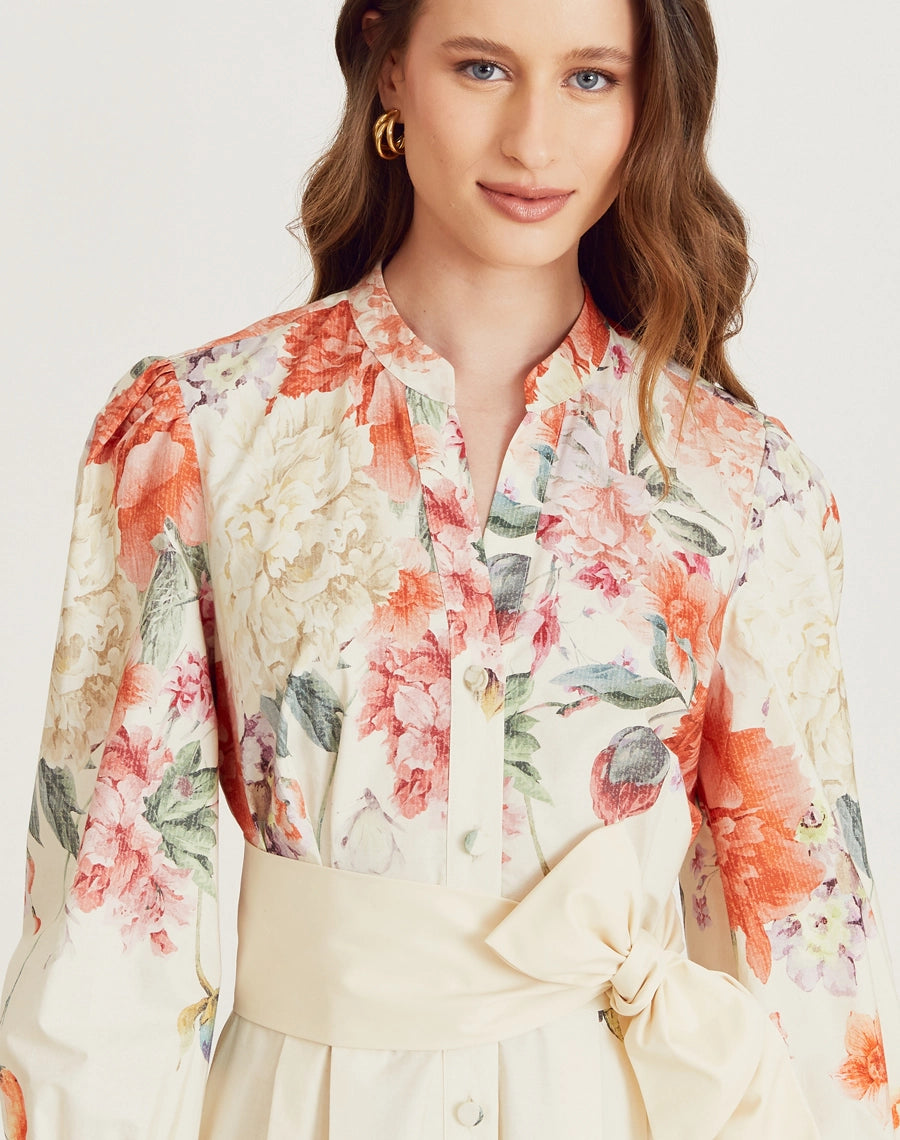 CHEMISE AMISSIMA SOFIA BEGE ESTAMPADO