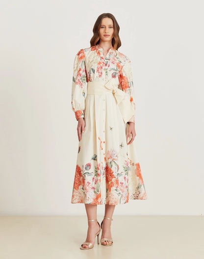 CHEMISE AMISSIMA SOFIA BEGE ESTAMPADO