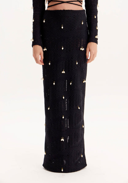 Conjunto Amarante Denise Top E Saia Aplicações