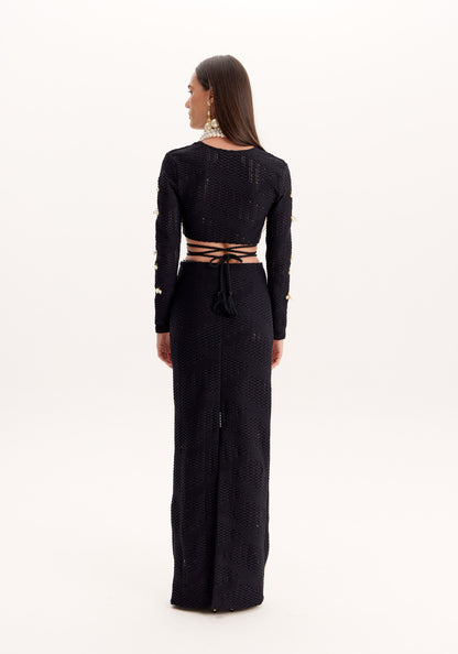 Conjunto Amarante Denise Top E Saia Aplicações