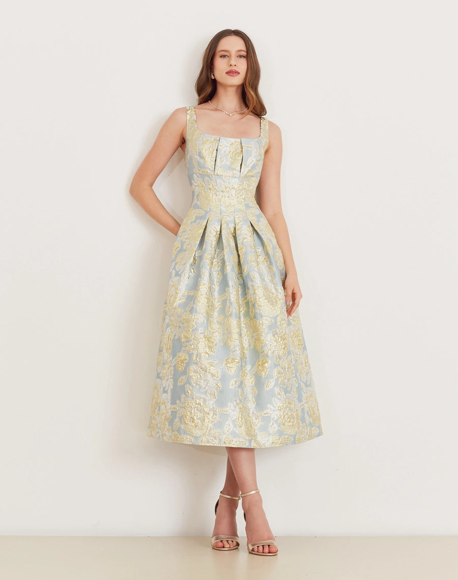 VESTIDO AMISSIMA MIDI LOUISE AZUL