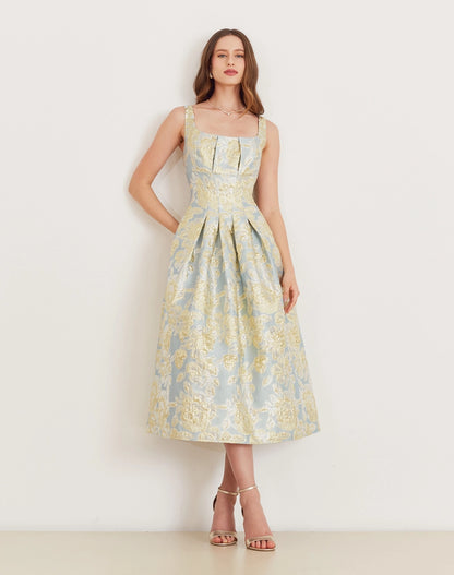 VESTIDO AMISSIMA MIDI LOUISE AZUL