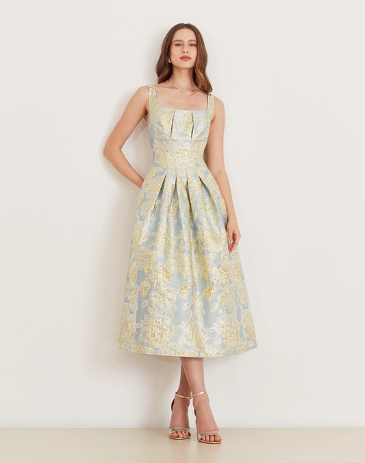 VESTIDO AMISSIMA MIDI LOUISE AZUL