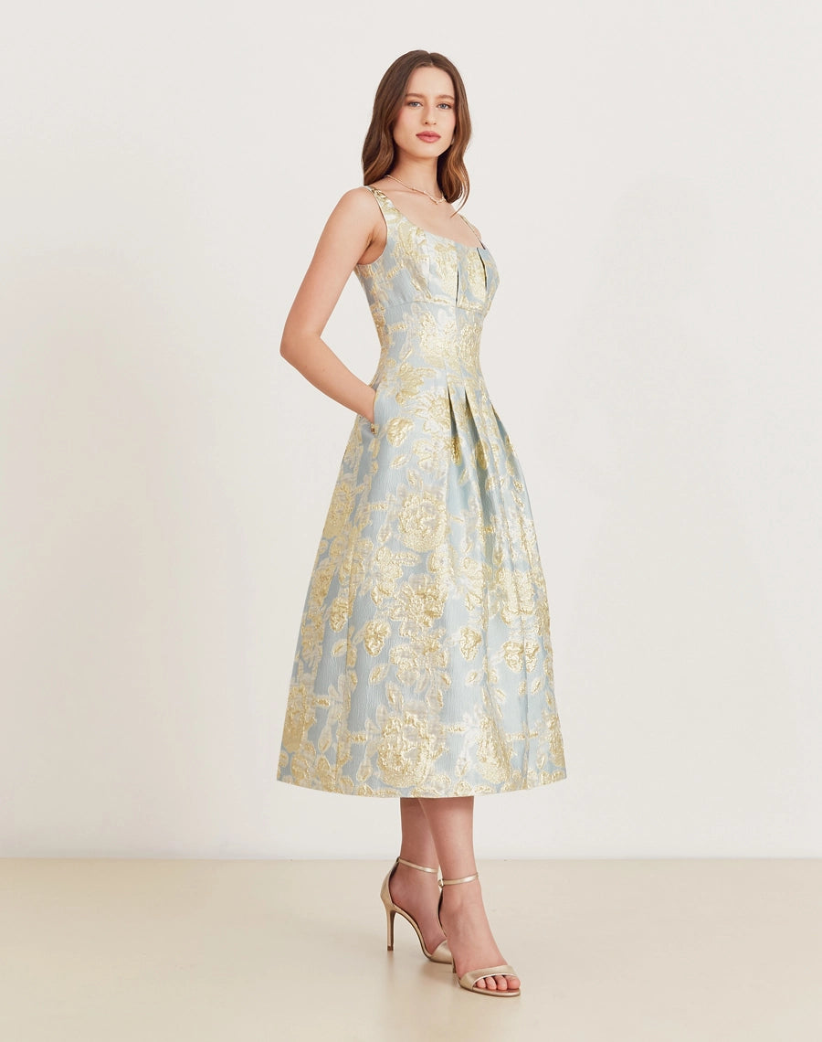 VESTIDO AMISSIMA MIDI LOUISE AZUL