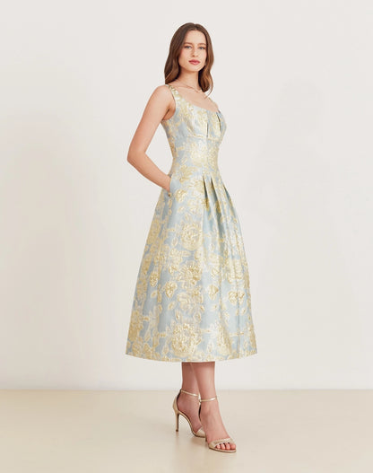 VESTIDO AMISSIMA MIDI LOUISE AZUL