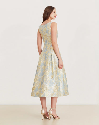VESTIDO AMISSIMA MIDI LOUISE AZUL