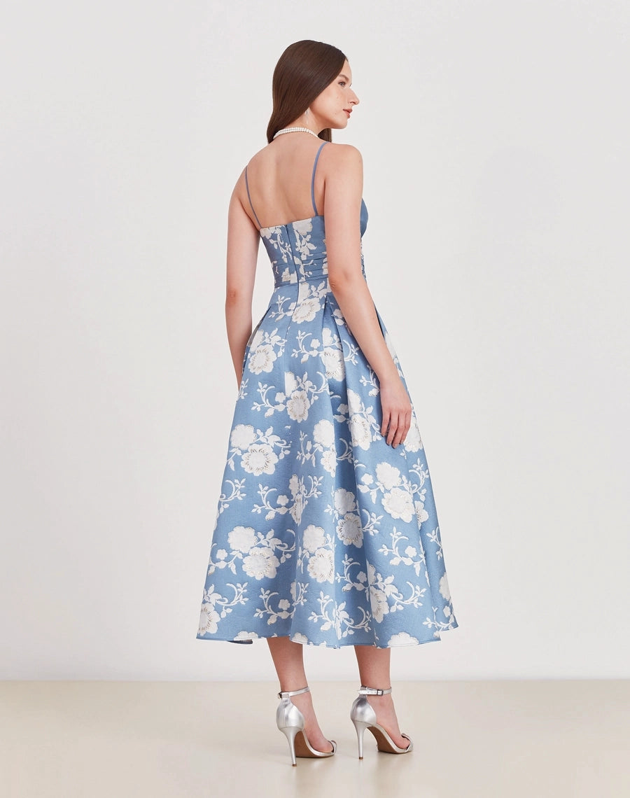 VESTIDO AMISSIMA MIDI MADELAINE AZUL