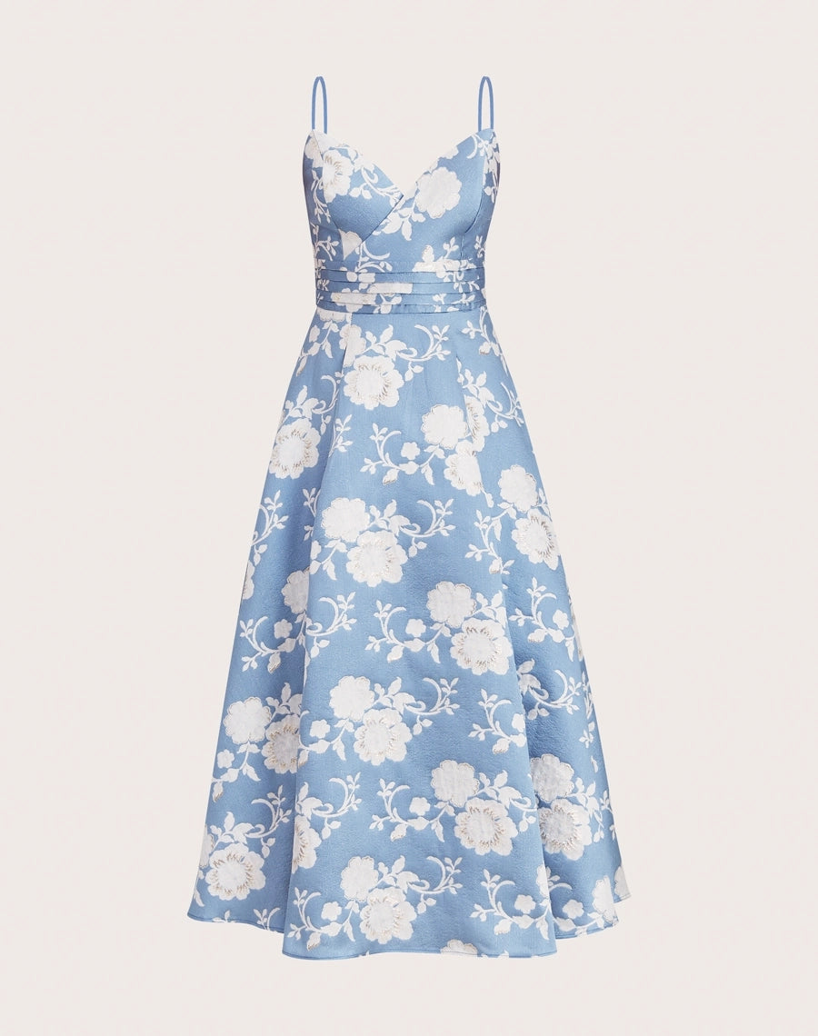 VESTIDO AMISSIMA MIDI MADELAINE AZUL