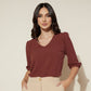 Blusa Cláudia Oliveira Dani Basica Marron