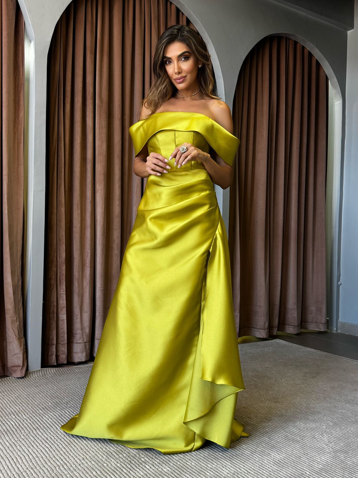 VESTIDO DPSCO LONGO GIULIA VERDE AVOCADO