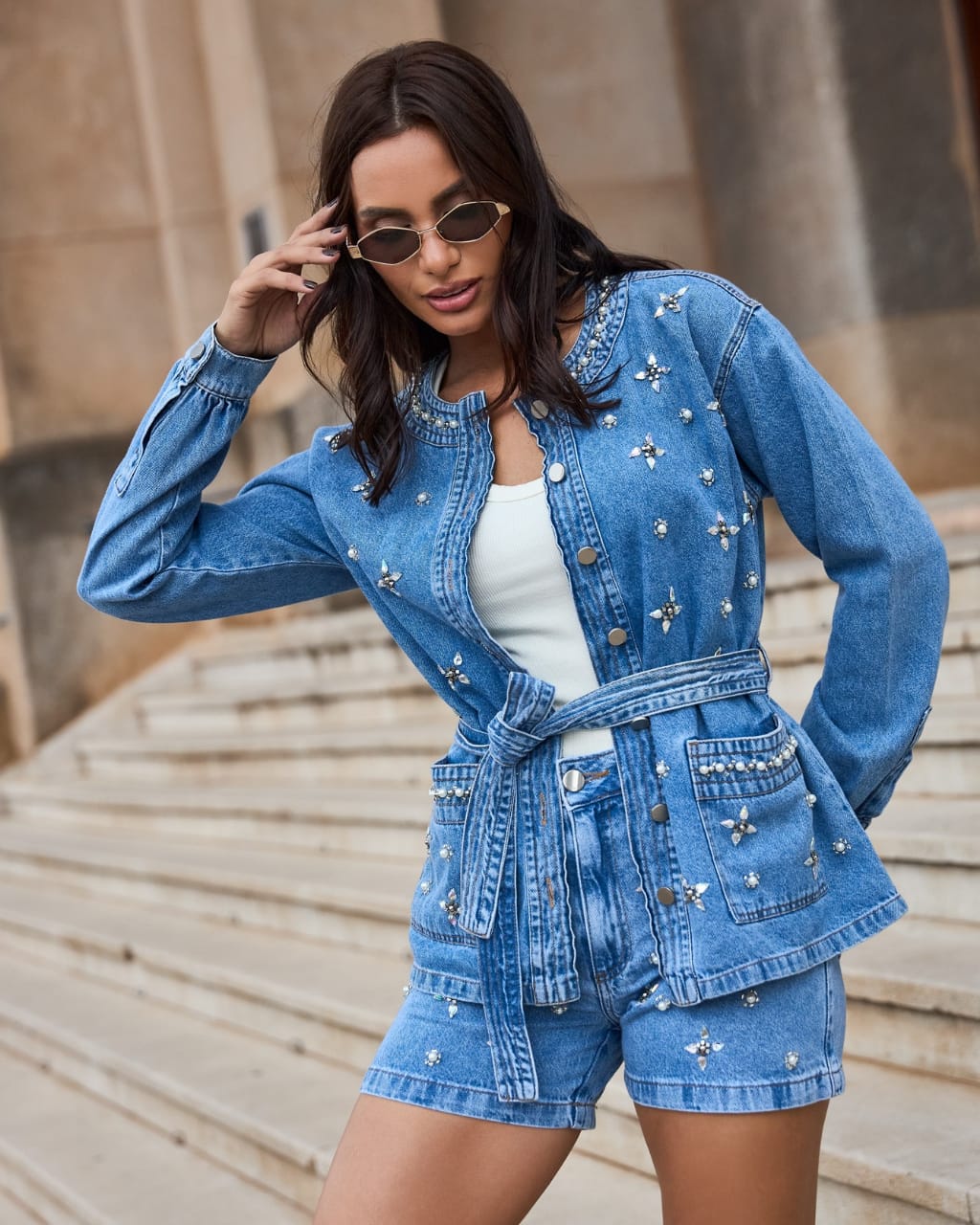 Jaqueta Villon Veronica  Jeans Claro