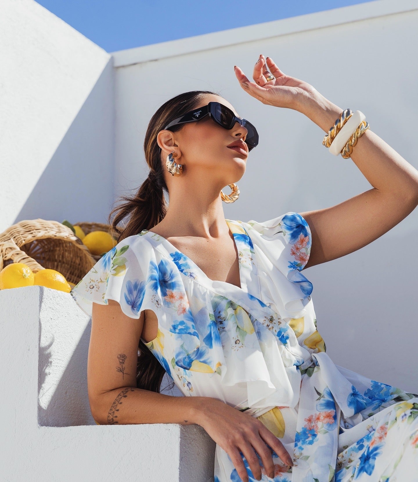 VESTIDO LUZIA FAZZOLLI CHIFFON ESTAMPADO LIMÃO