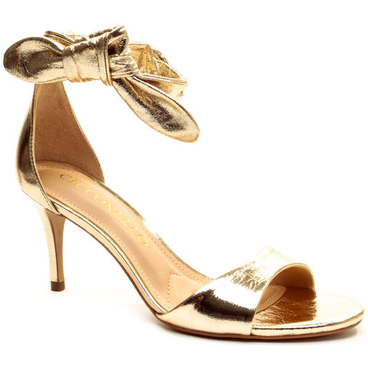 SANDALIA CECCONELLO COURO CRISTAL OURO