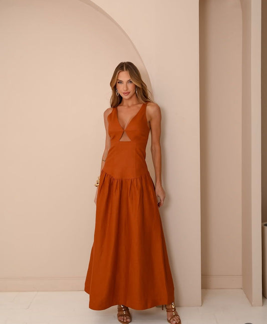 Vestido desnude moara marrom