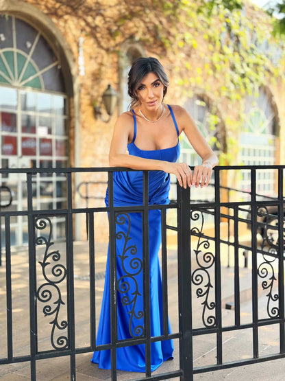 Vestido Dpsco Larissa Azul Bic