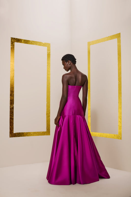Vestido M.Rodarte Saia Justa Moulagem Fucsia