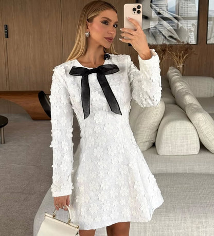 Vestido Lalibela Curto Flores 3D Off