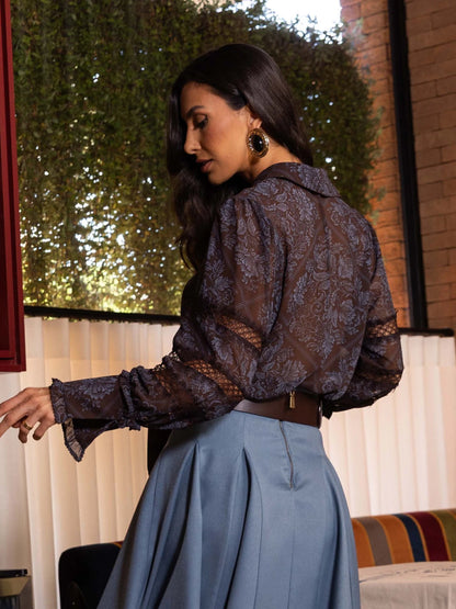 CAMISA LUZIA FAZZOLLI CHIFFON ESTAMPADA