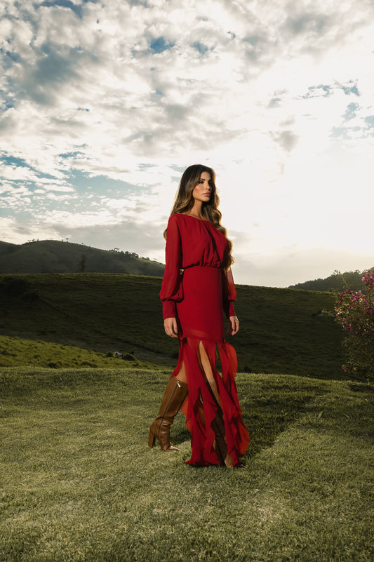 Vestido Desnude Silvia Marsala