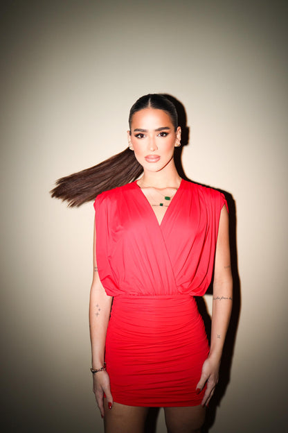 VESTIDO CLOUDE CAROLINE VERMELHO