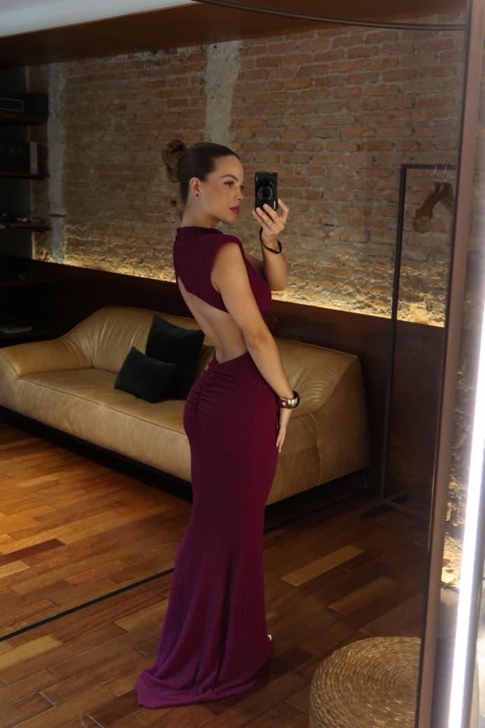 VESTIDO CLOUDE LARISSA BORDO
