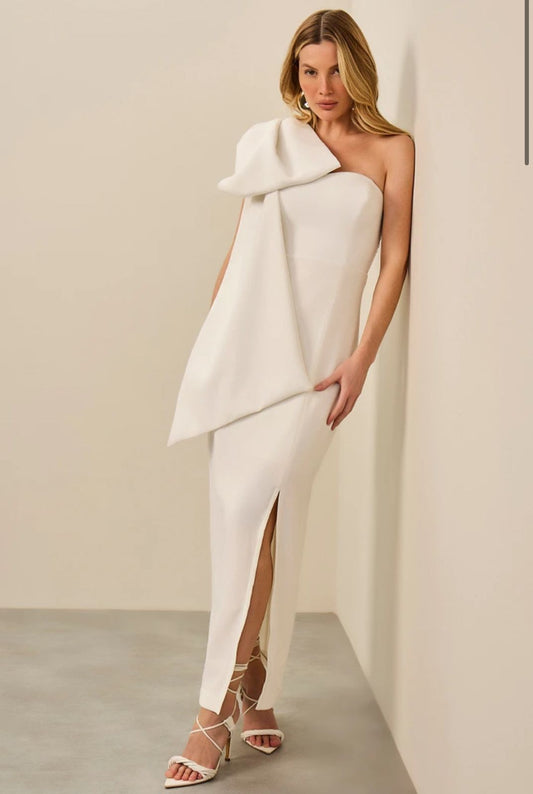 VESTIDO LULEG MIDI MAX LAÇO OFF WHITE