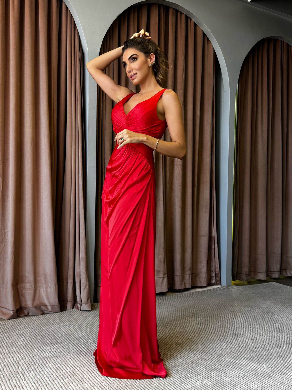 VESTIDO DPSCO LONGO SCARLET VERMELHO