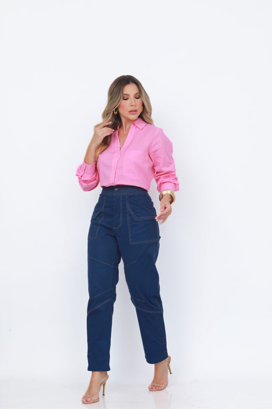 CALÇA ANAMÊS EDUARDA AZUL MARINHO