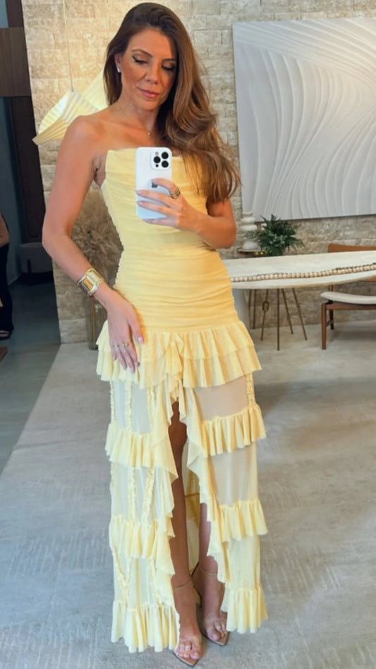 VESTIDO CLOUDE PATY AMARELO